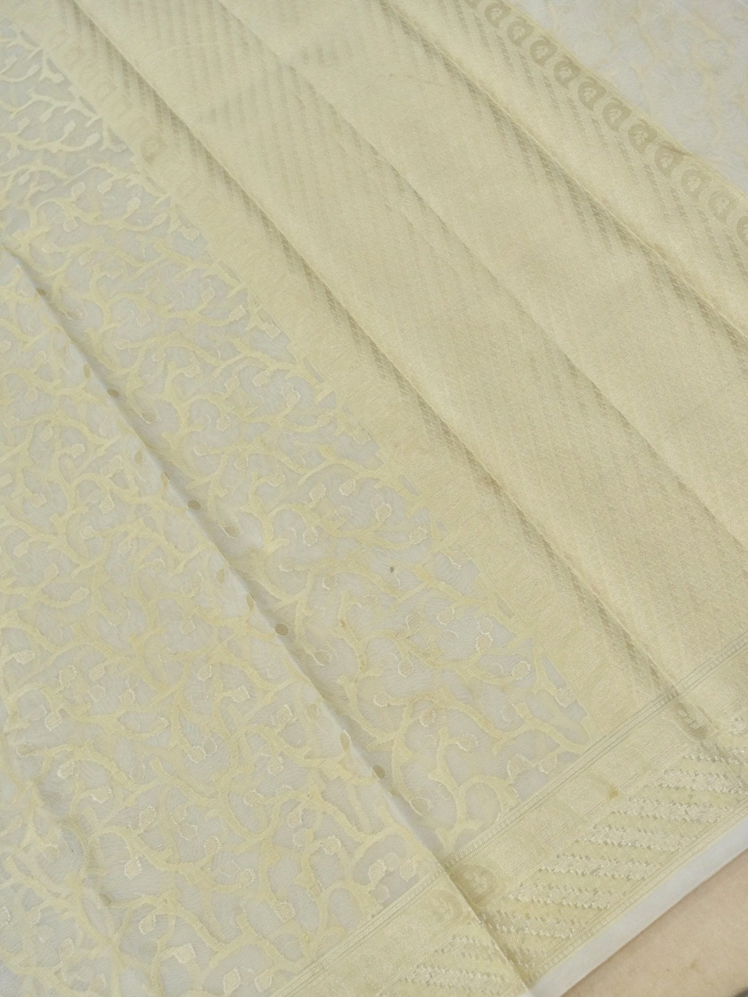 Kora Organza Saree Off White