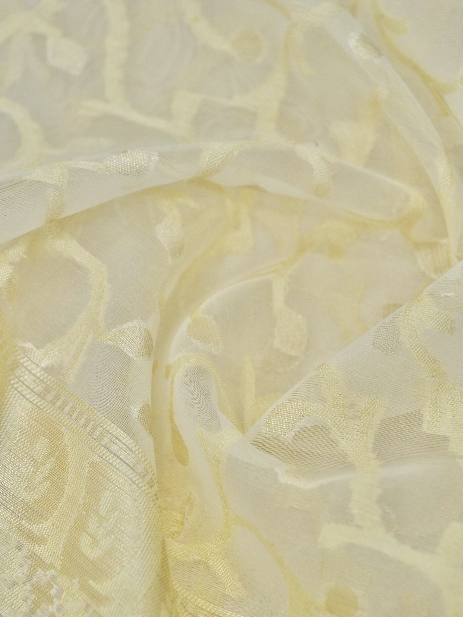 Kora Organza Saree Off White