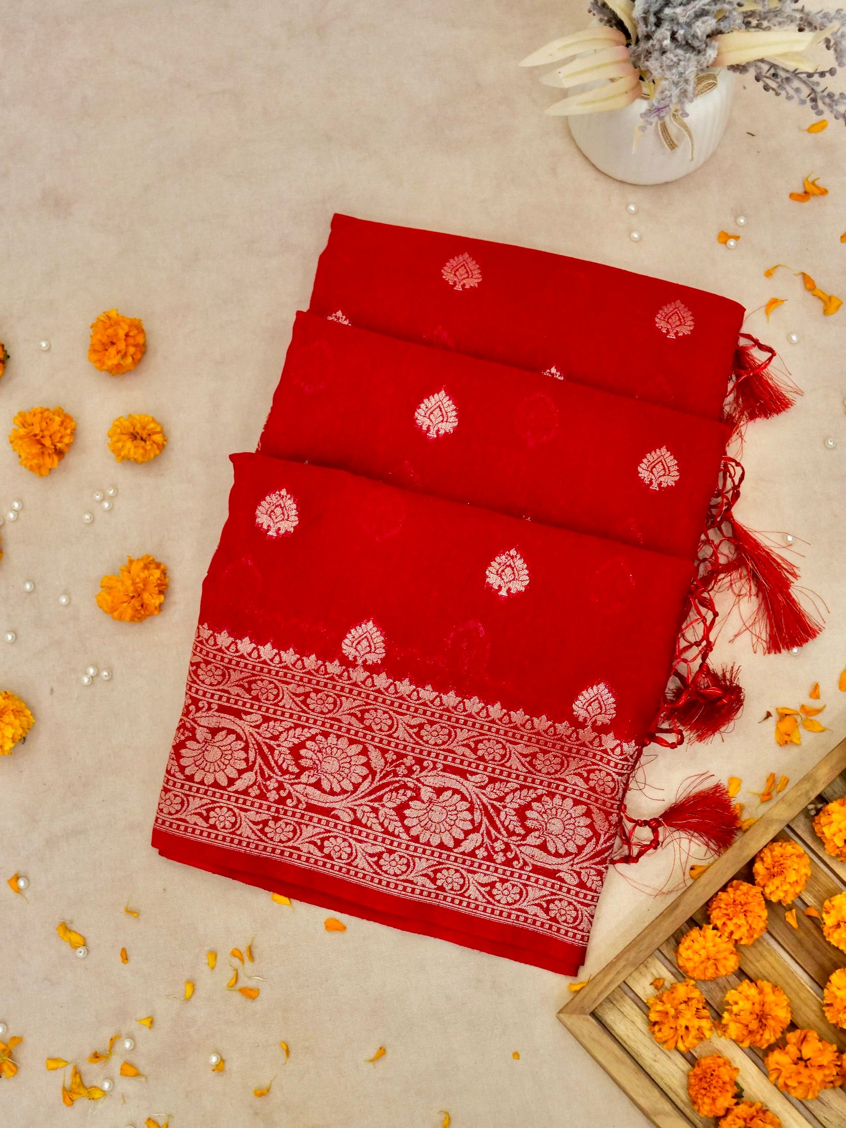 Gorgette Matka Silk saree