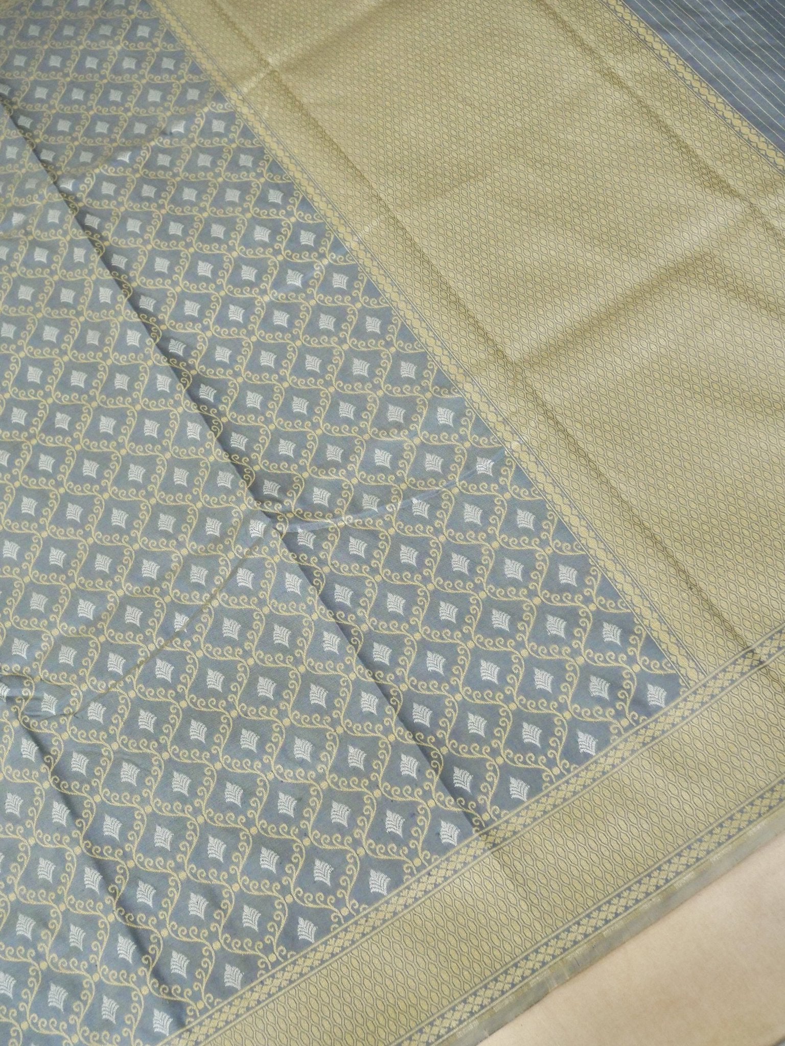 Katan Silk Saree Grey Sona Rupa