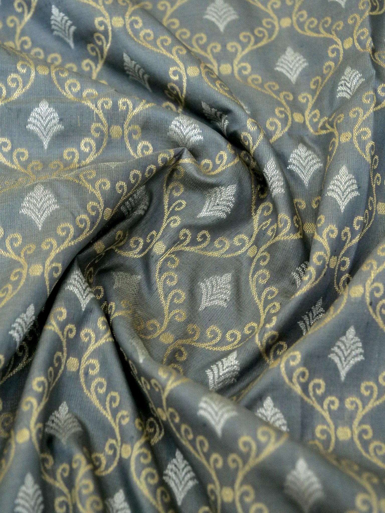 Katan Silk Saree Grey Sona Rupa