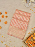 Katan Silk Saree Peach Stripes