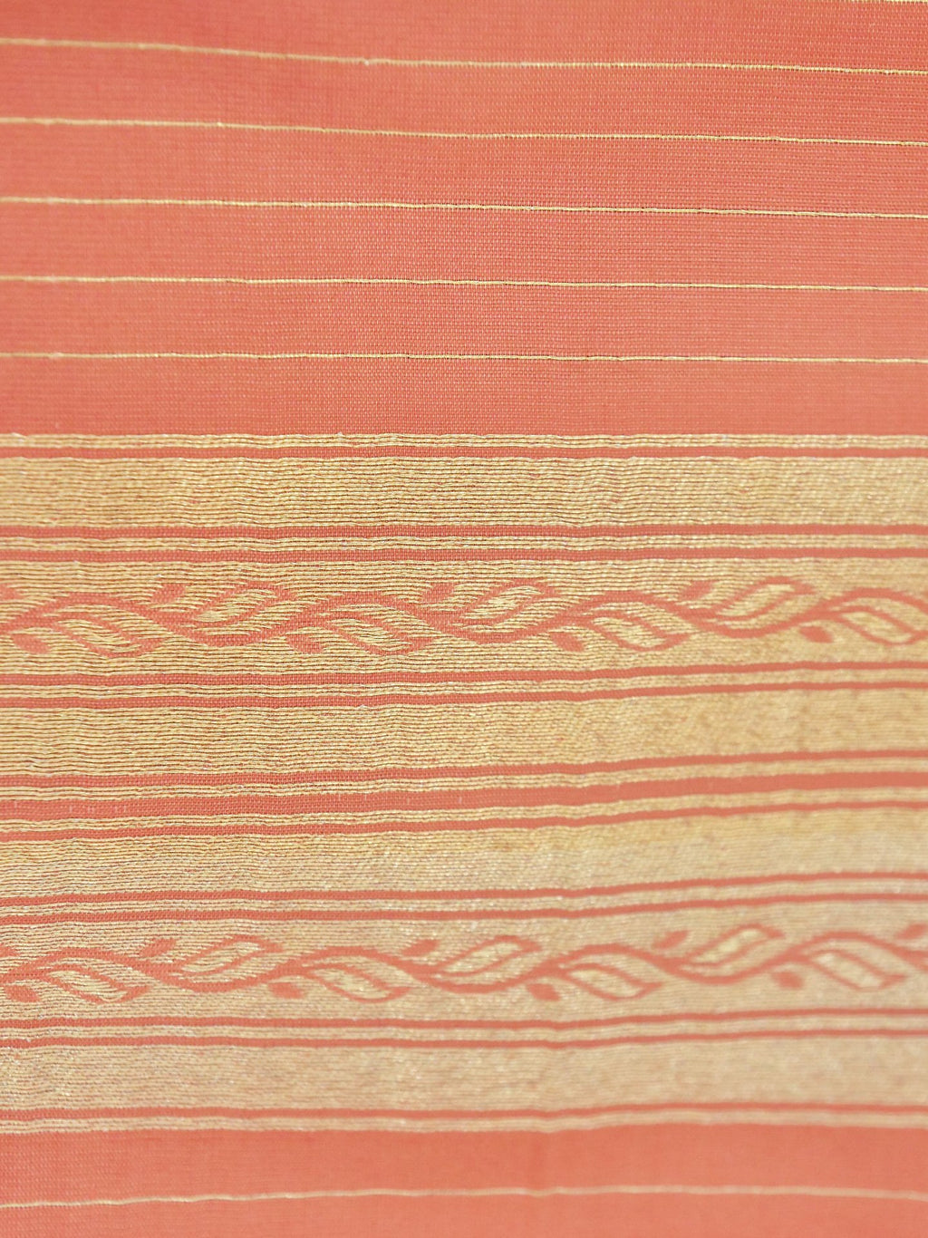 Katan Silk Saree Peach Stripes