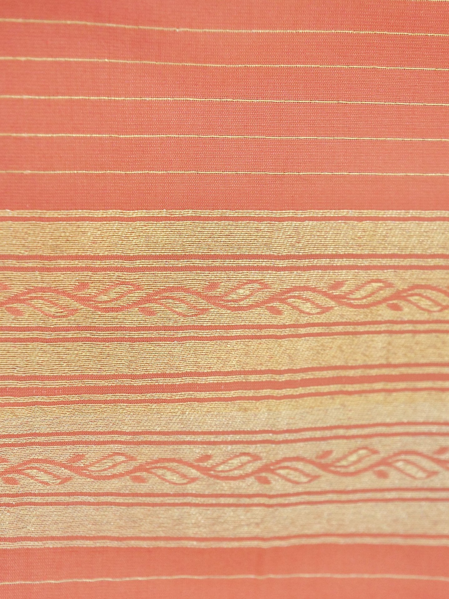 Katan Silk Saree Peach Stripes