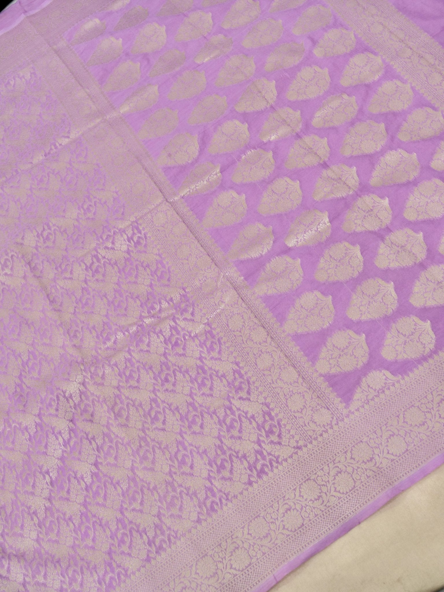 Chiffon Silk Saree – Lavender Tanchui