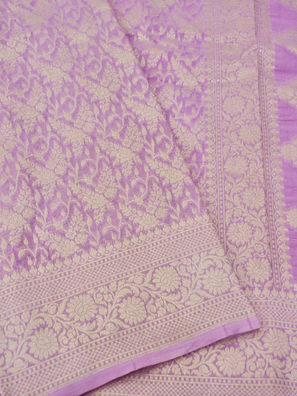 Chiffon Silk Saree – Lavender Tanchui