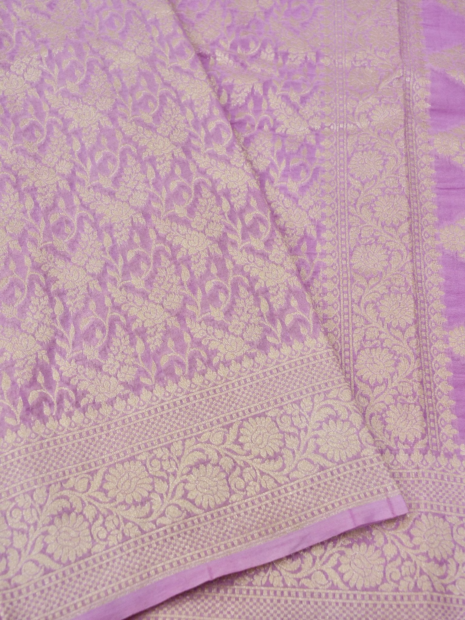Chiffon Silk Saree – Lavender Tanchui