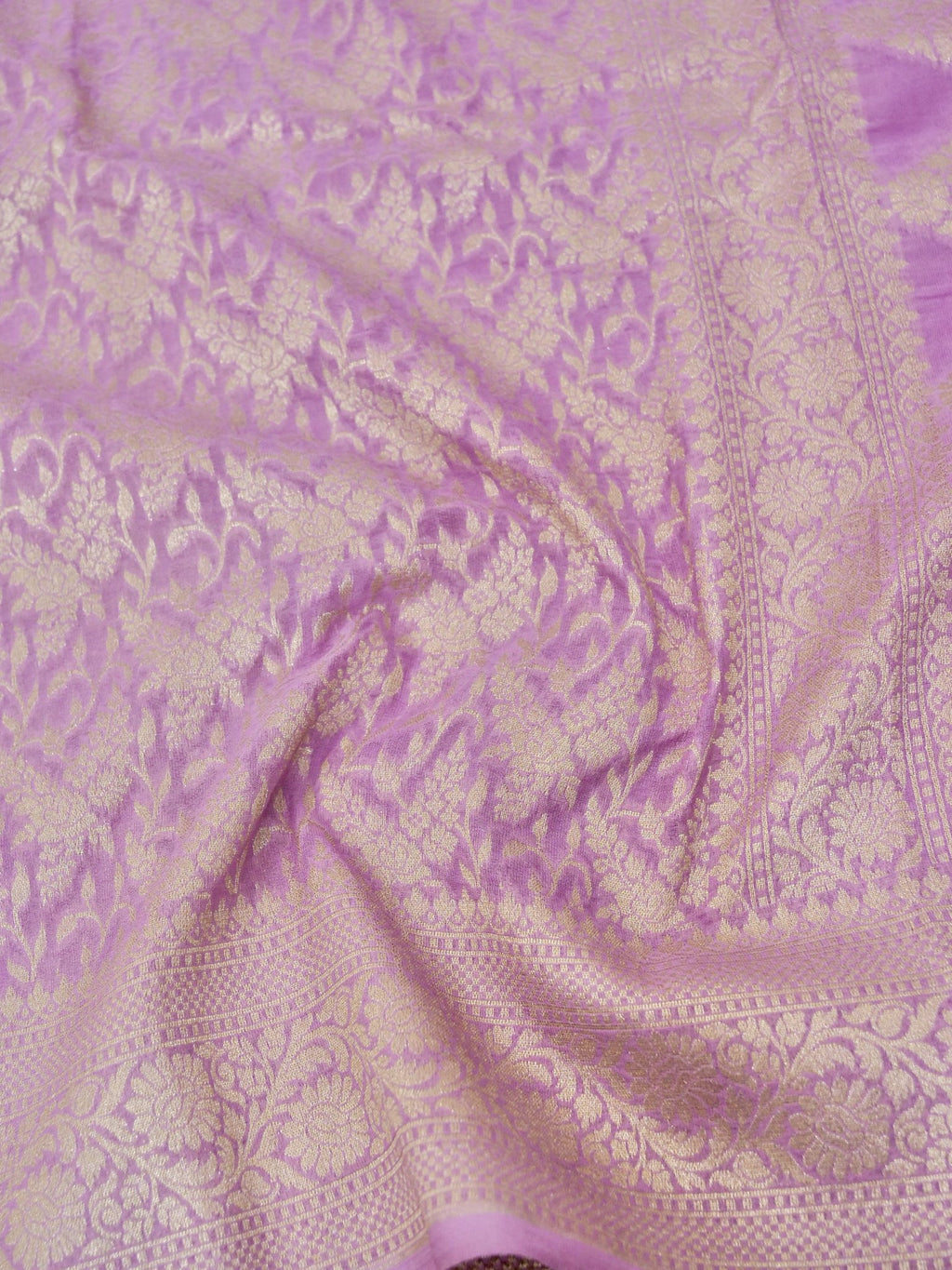 Chiffon Silk Saree – Lavender Tanchui