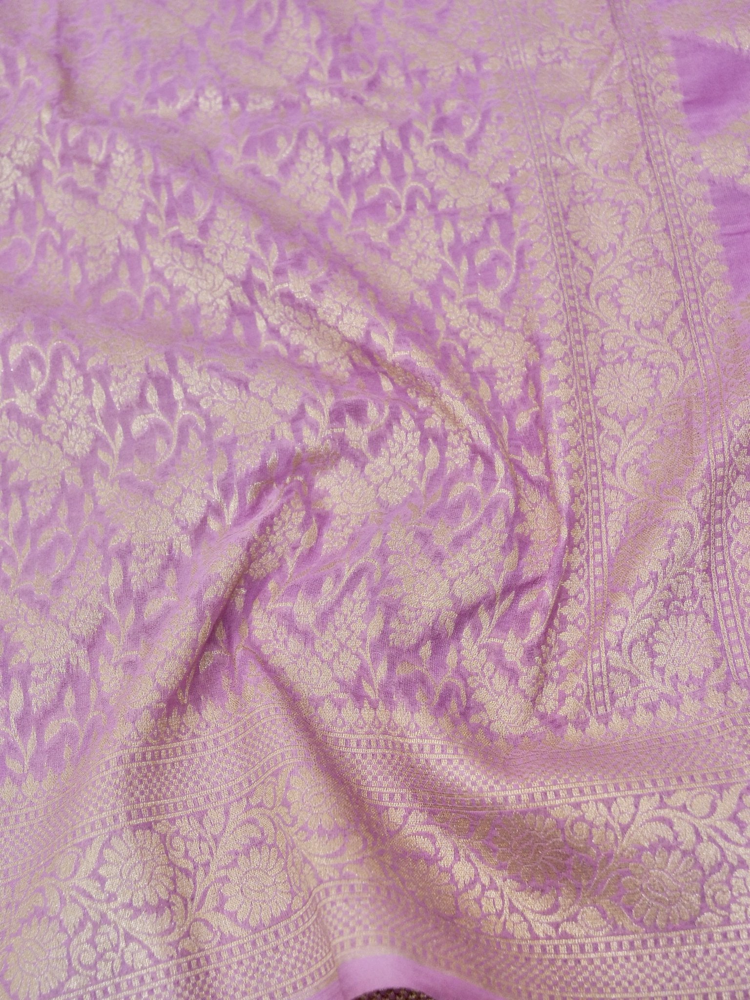 Chiffon Silk Saree – Lavender Tanchui